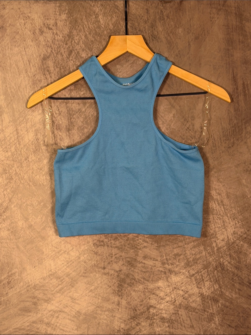 wild fable Sky Blue Ribbed Racerback Crop Tank
